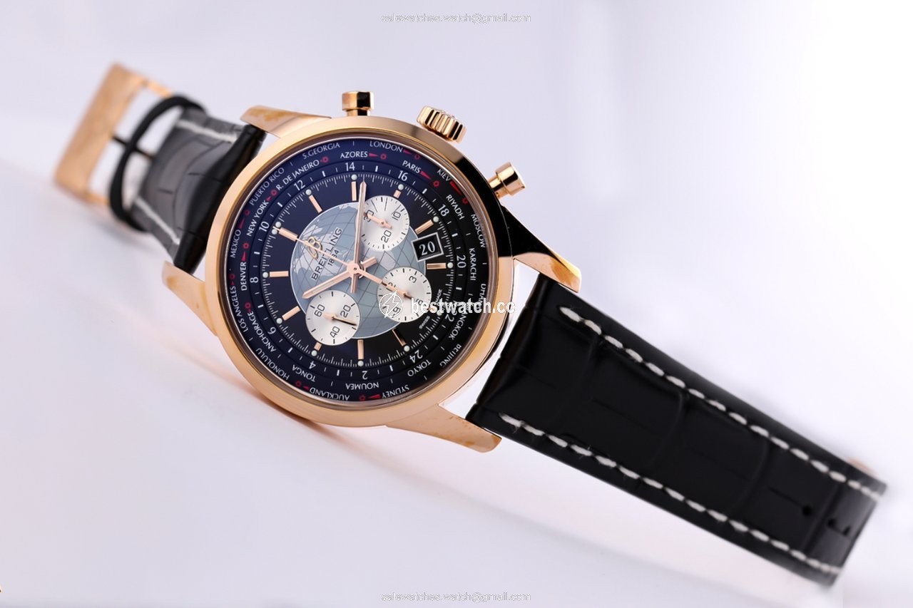 IMG_9085 Breitling Transocean Chronograph Unitime Mens watch Unisex Automatic Rose gold RB0510U4 BB63 Replica 2