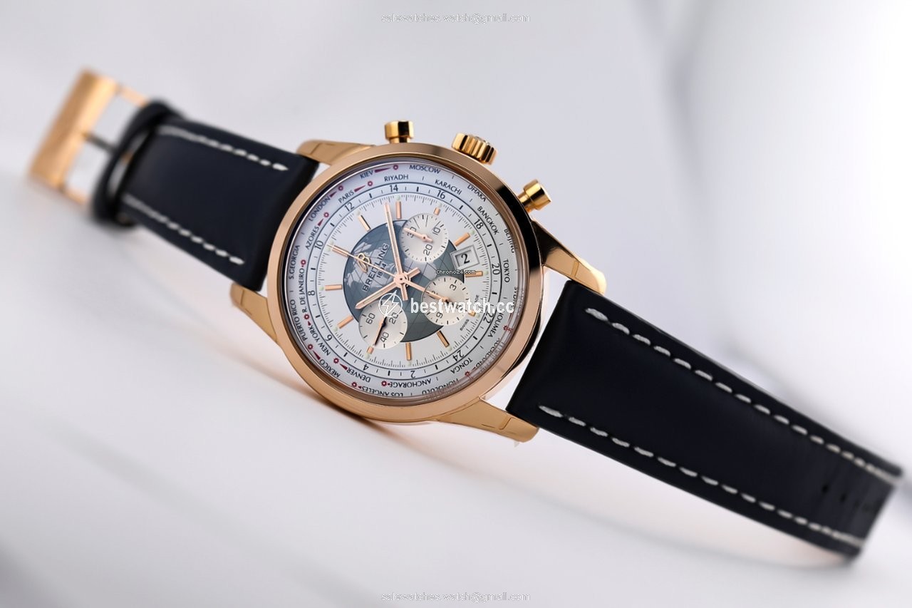 IMG_9085 Breitling Transocean Chronograph Unitime Mens watch Unisex Automatic Rose gold RB0510U0 A733 Replica 2