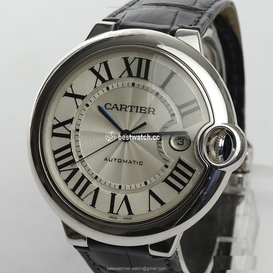 IMG_9085 Cartier Ballon Bleu 42mm Mens watch Unisex Automatic White gold 3000 Replica 2