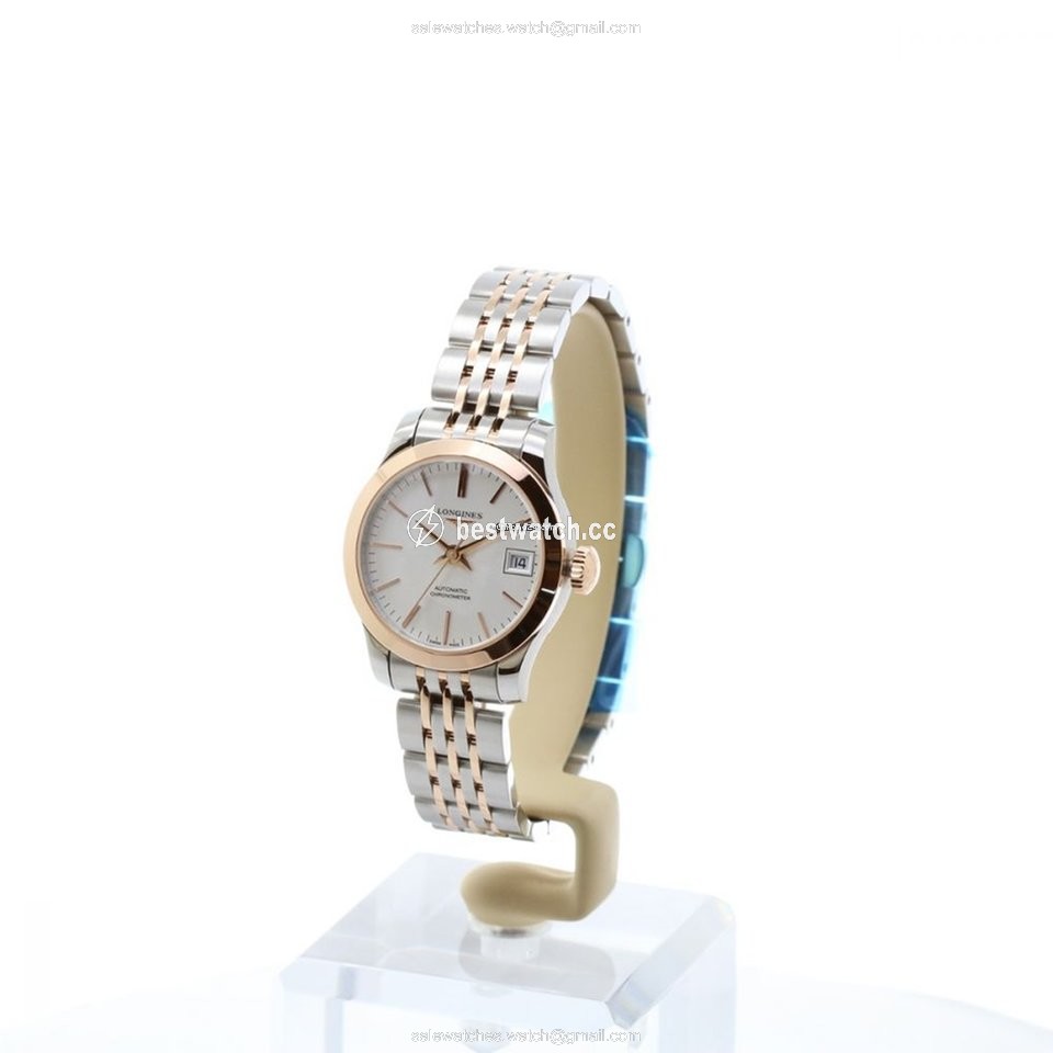 IMG_9085 Longines Record Womens watch Automatic Gold Steel L2.320.5.72.7 Replica 2