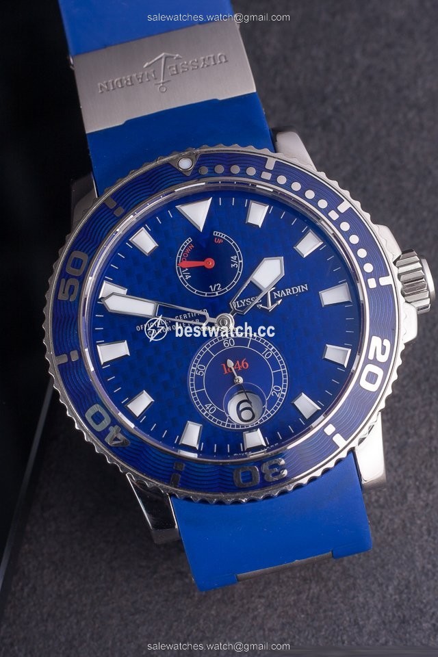 IMG_9085 Ulysse Nardin Maxi Marine Diver Mens watch Unisex Automatic White gold 260-32 Replica 2