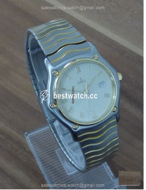 IMG_9085 Ebel Sportwave Mens watch Unisex Quartz Gold Steel 183909 Replica 2