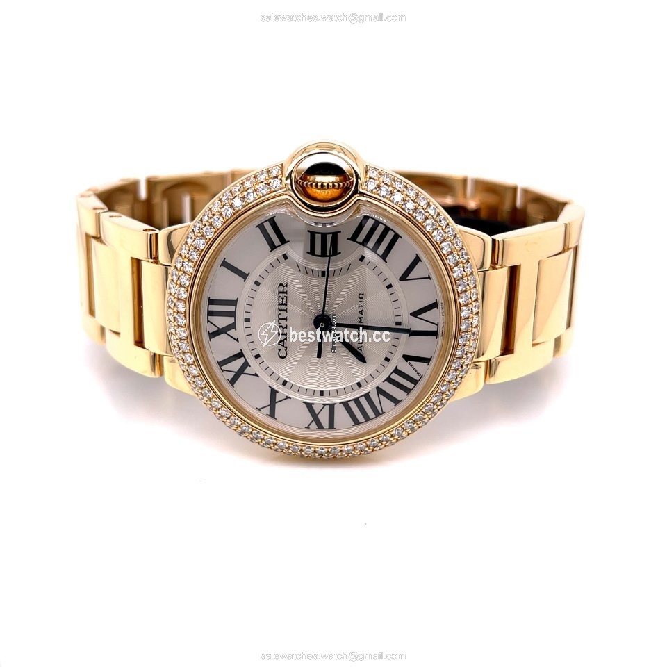 IMG_9085 Cartier Ballon Bleu 36mm Womens watch Automatic Yellow gold WE9004Z3 Replica 2
