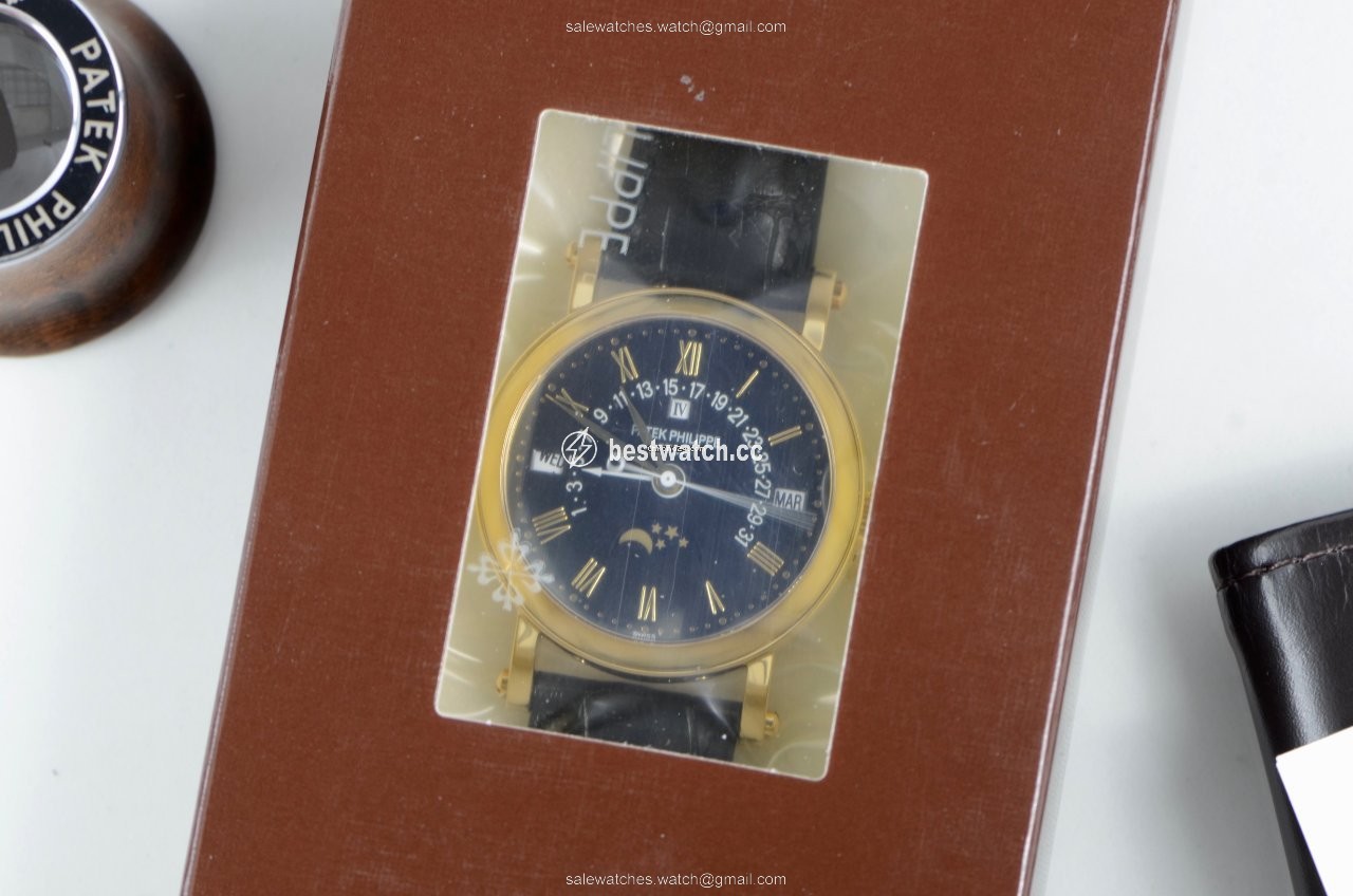 IMG_9085 Patek Philippe Perpetual Calendar Mens watch Unisex Automatic Yellow gold 5059J-017 Replica 2