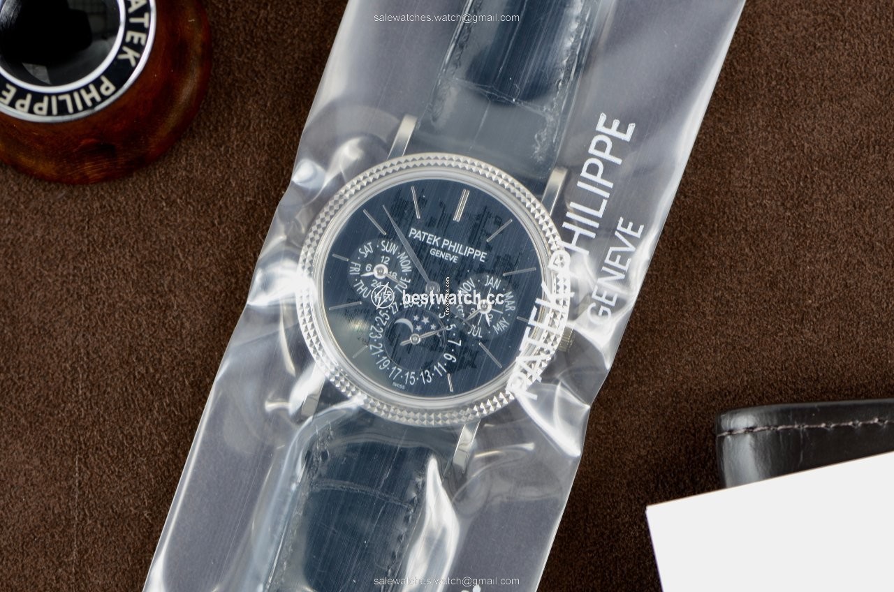 IMG_9085 Patek Philippe Perpetual Calendar Mens watch Unisex Automatic White gold 5139G-010 Replica 2