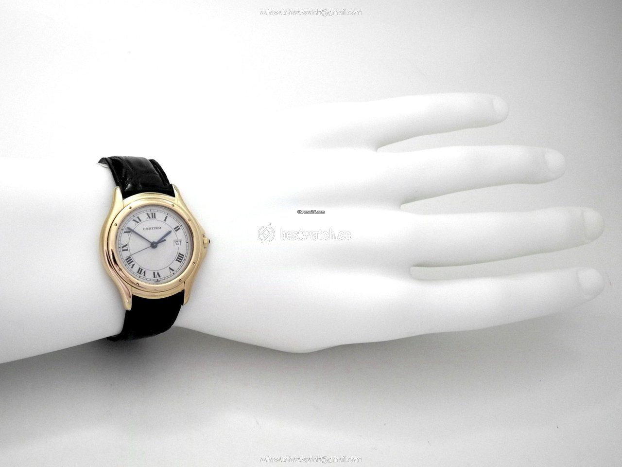 IMG_9085 Cartier Cougar Mens watch Unisex Quartz Yellow gold 887920 Replica 2