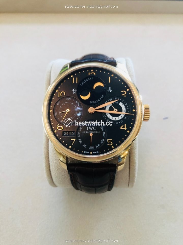 IMG_9085 IWC Portuguese Perpetual Calendar Mens watch Unisex Automatic Rose gold IW5021 Replica 2