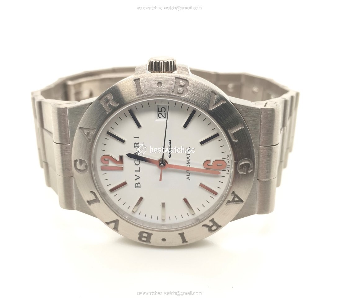 IMG_9085 Bulgari Diagono Mens watch Unisex Automatic White gold LCW35G Replica 2
