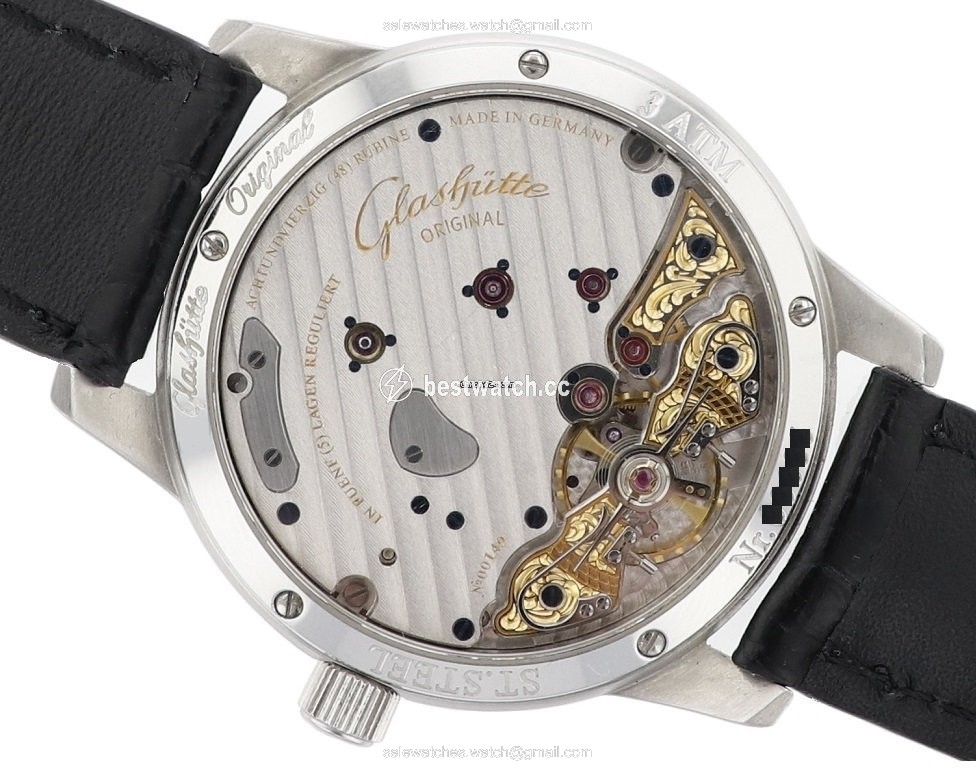 IMG_9085 Glashutte Original PanoReserve Mens watch Unisex Manual winding Steel 65-01-02-02-04 Replica 2