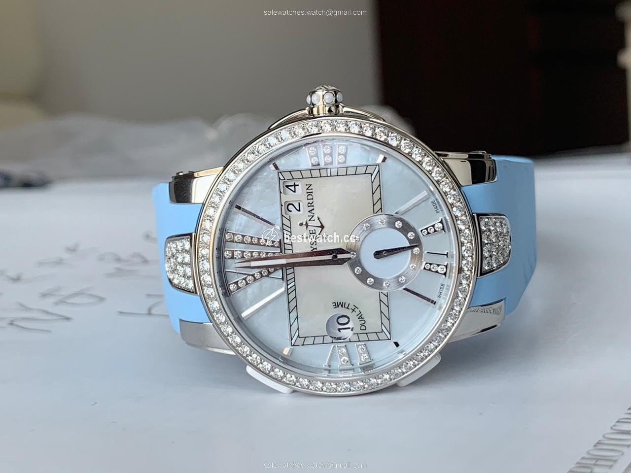 IMG_9085 Ulysse Nardin Executive Dual Time Lady Womens watch Automatic Steel 243-10B 393 Replica 2
