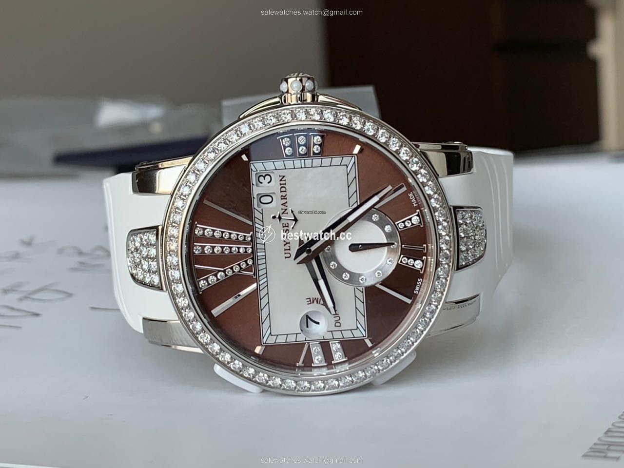 IMG_9085 Ulysse Nardin Executive Dual Time Lady Womens watch Automatic Steel 243-10B-7 30-05 Replica 2