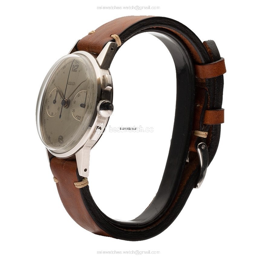 Jaeger-LeCoultre Mens watch Unisex Manual winding Steel Jaeger Le Coultre Chronograph Vintage Watch Replica 2