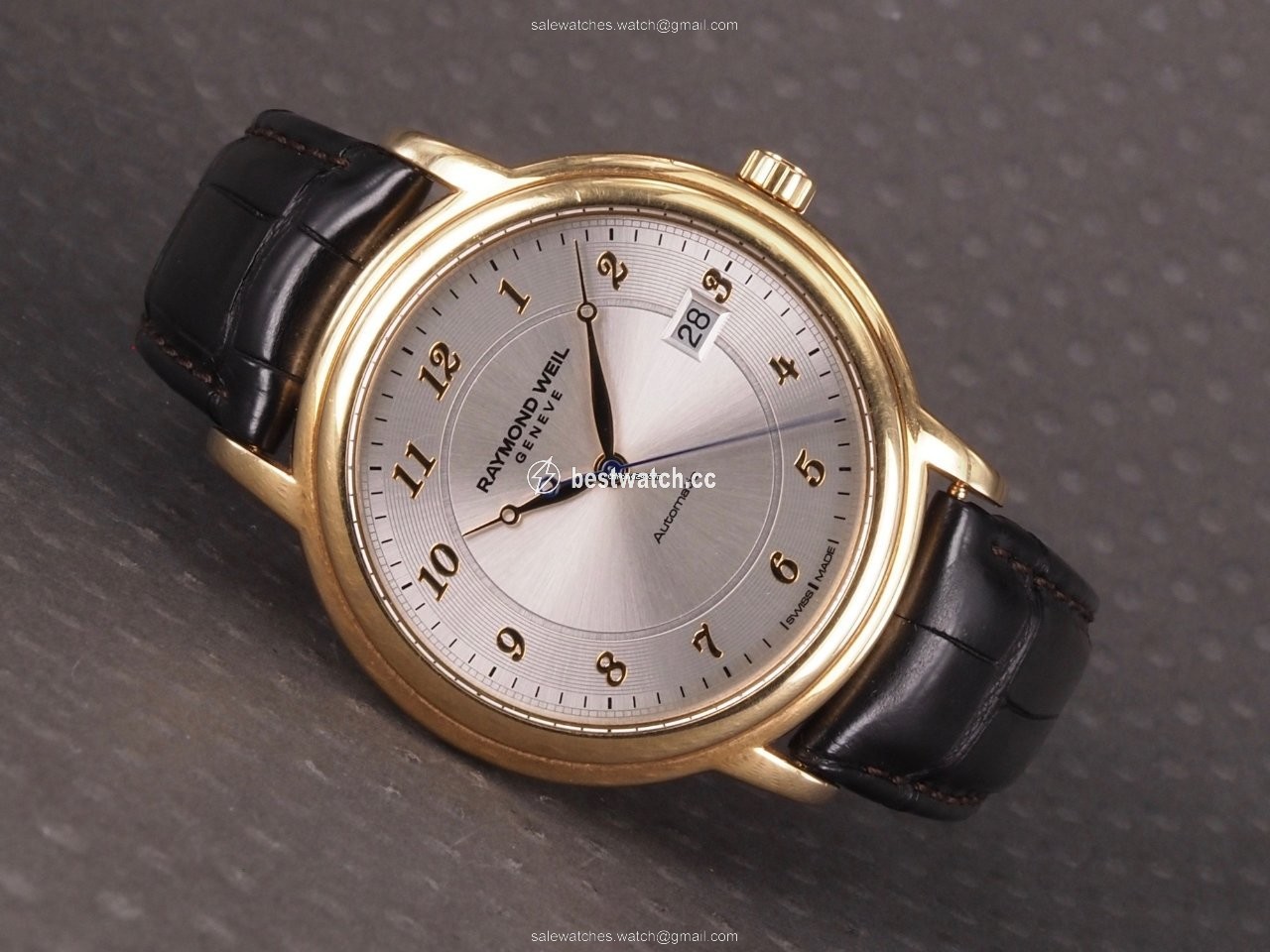 IMG_9085 Raymond Weil Maestro Mens watch Unisex Automatic Yellow gold 12837 Replica 2