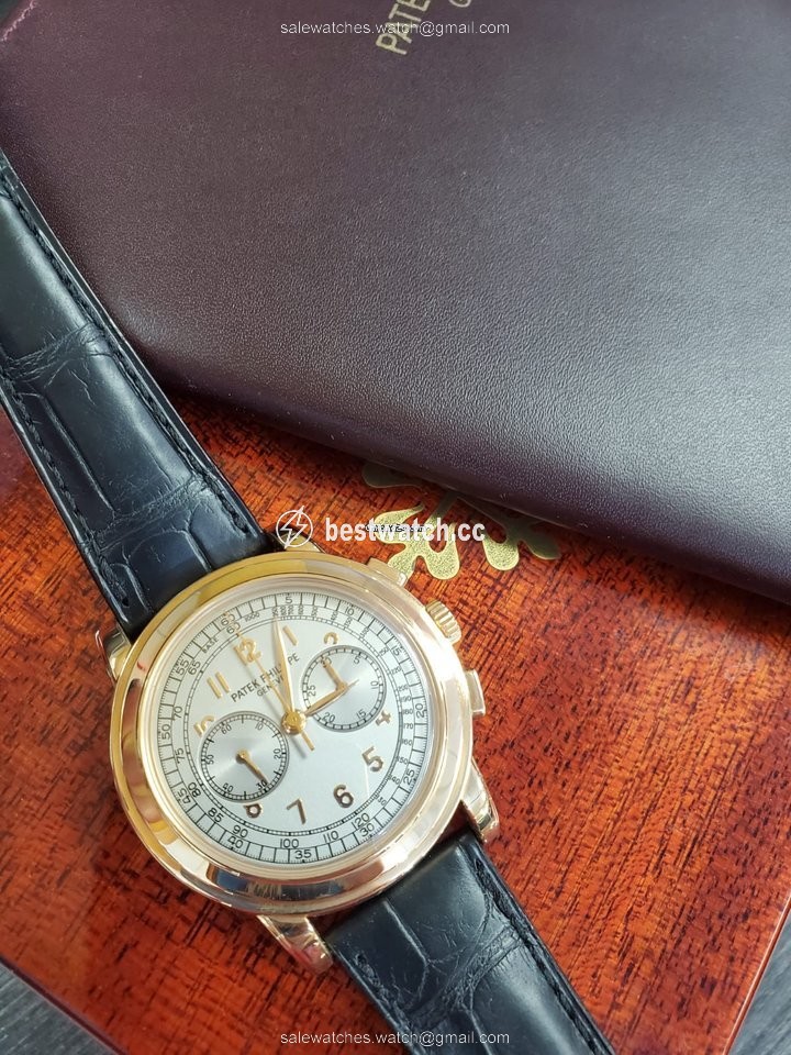 Patek Philippe Chronograph Mens watch Unisex Manual winding Rose gold 5070R Replica 2