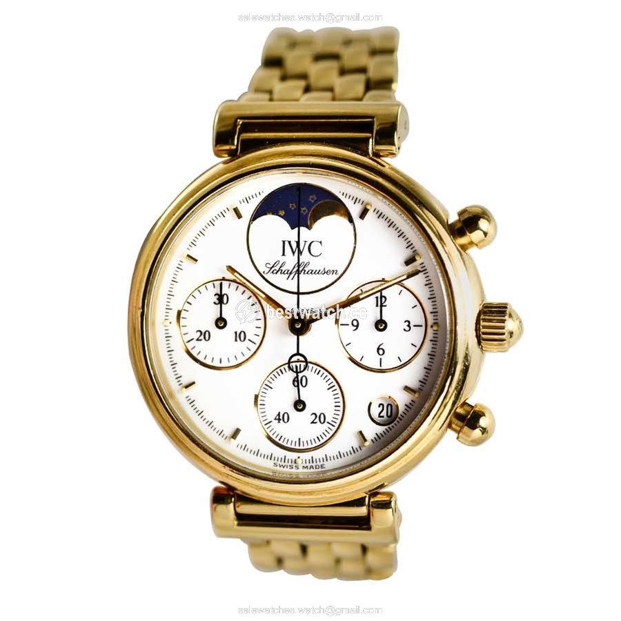 IWC Da Vinci Chronograph Quartz Yellow gold IW9536 Replica 2