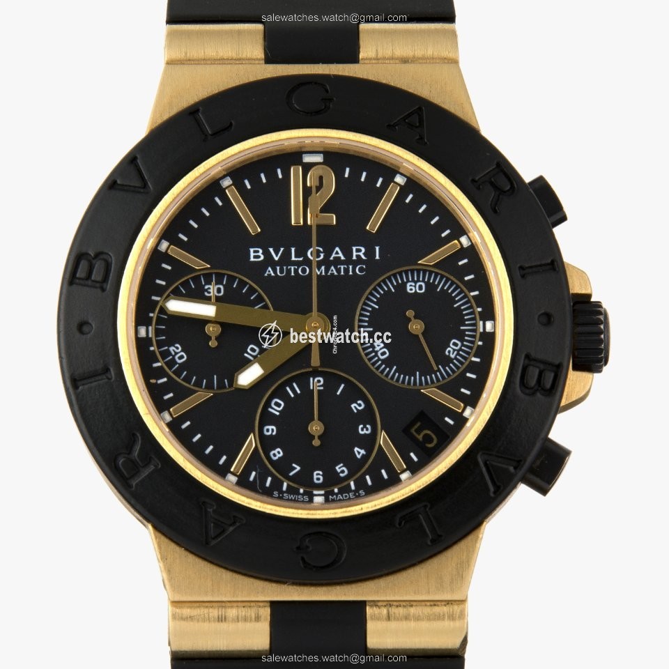 IMG_9085 Bulgari Diagono Mens watch Unisex Automatic Yellow gold AC 38 G Replica 2