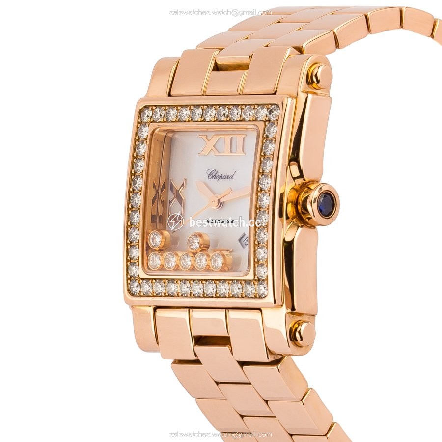 IMG_9085 Chopard Happy Sport Mens watch Unisex Quartz Rose gold 275322-5002 Replica 2