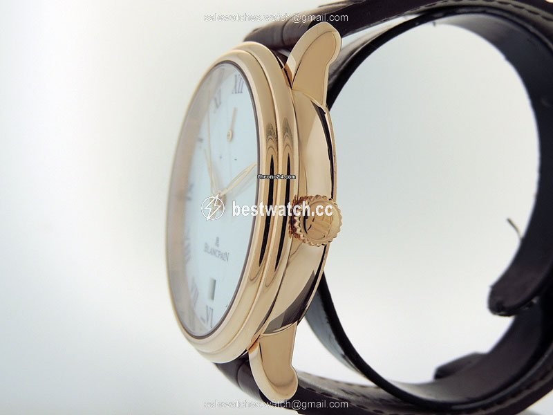 IMG_9085 Blancpain Villeret Mens watch Unisex Manual winding Rose gold 6613.3631.55B Replica 2