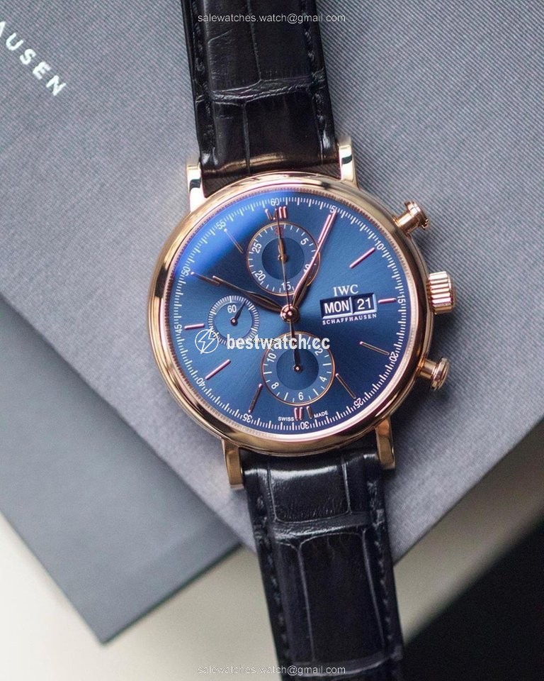 IMG_9085 IWC Portofino Chronograph Mens watch Unisex Automatic Rose gold IW391035 Replica 2