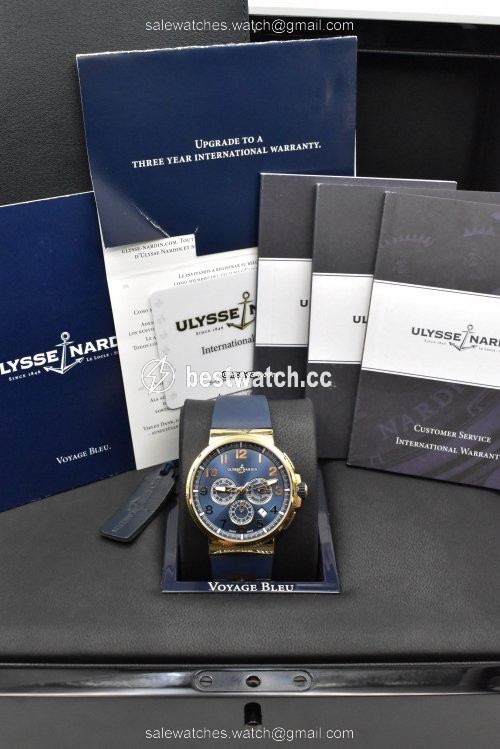 IMG_9085 Ulysse Nardin Marine Chronograph Mens watch Unisex Automatic Rose gold 1506-150LE-3 63-VB Replica 2