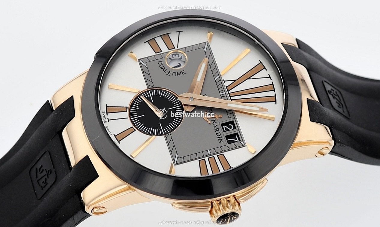 IMG_9085 Ulysse Nardin Executive Dual Time Mens watch Unisex Automatic Rose gold 246-00 Replica 2