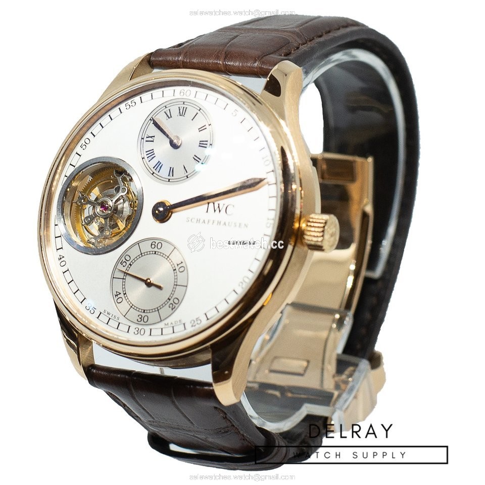 IMG_9085 IWC Portuguese Tourbillon Mens watch Unisex Manual winding Rose gold IW544602 Replica 2
