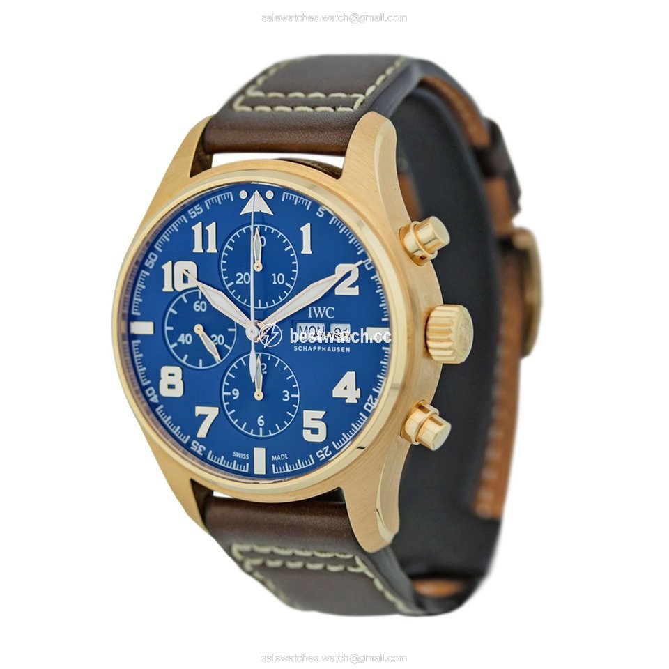 IWC Pilot Chronograph Mens watch Unisex Automatic Red gold IW377721 Replica 2