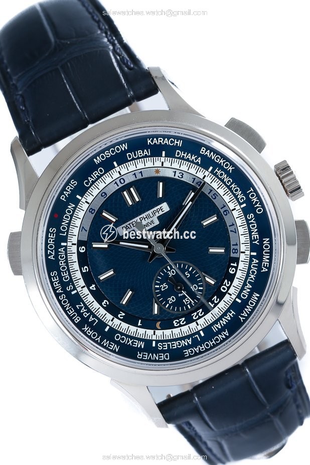 IMG_9085 Patek Philippe World Time Chronograph Mens watch Unisex Automatic White gold 5930G-001 Replica 2
