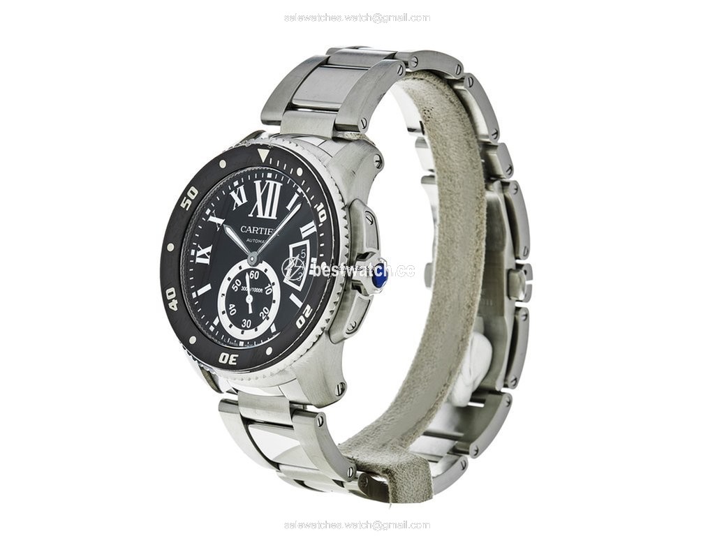 IMG_9085 Cartier Calibre de Cartier Diver Mens watch Unisex Automatic Steel W7100057 Replica 2
