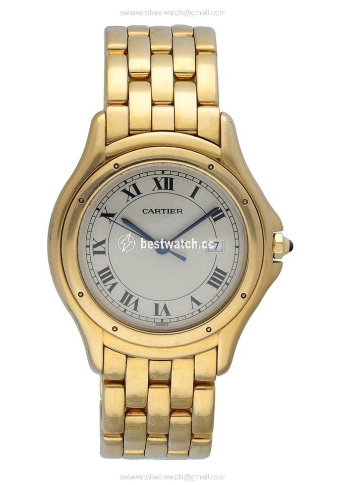 Cartier Cougar Mens watch Unisex Quartz Yellow gold 116000R Replica 2