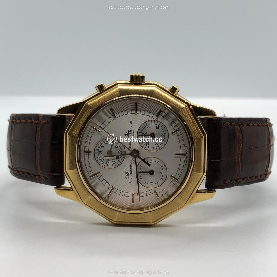 Baume & Mercier Riviera Mens watch Unisex Quartz Yellow gold MV045041 Replica 2