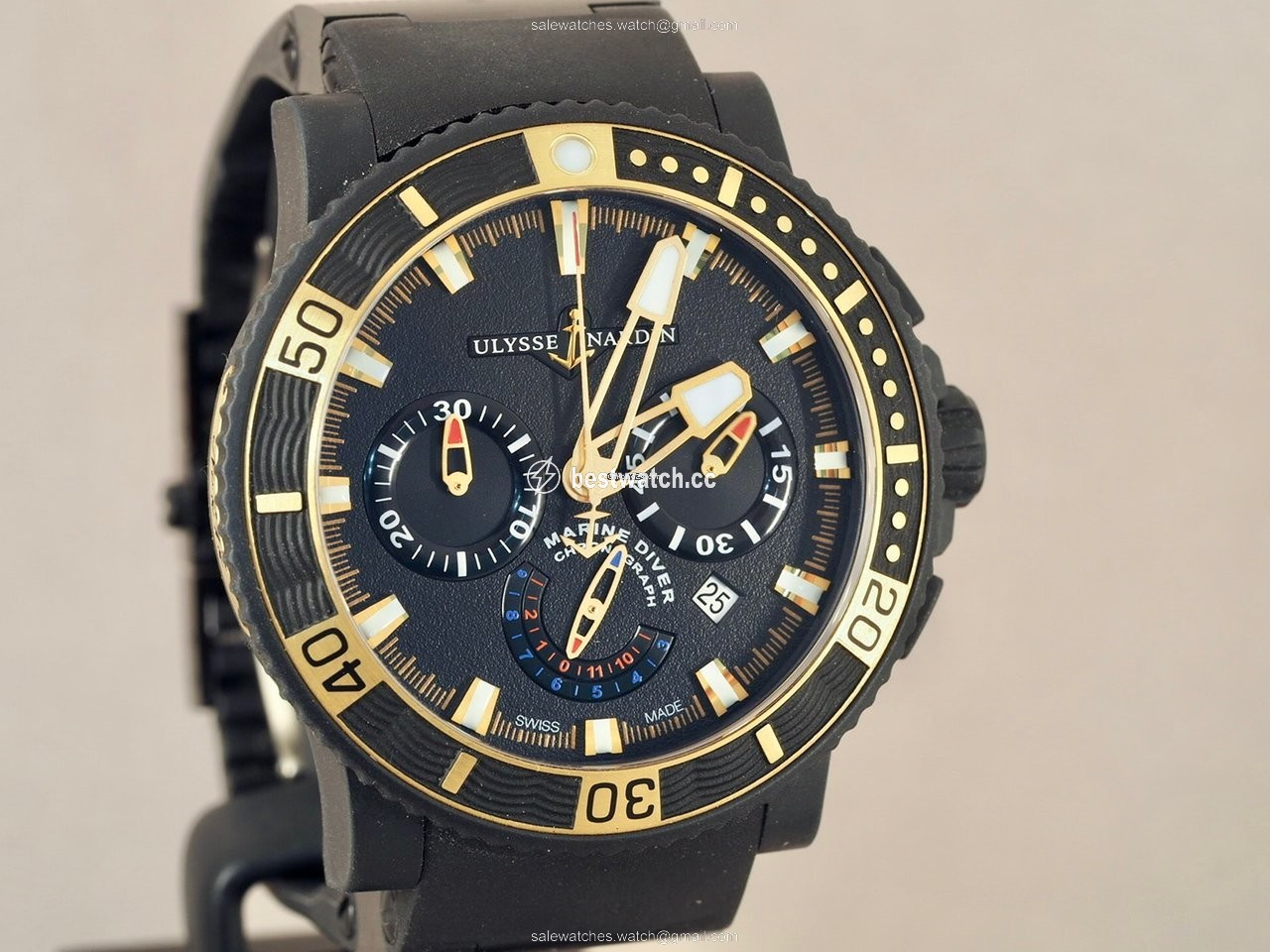 IMG_9085 Ulysse Nardin Diver Black Sea Mens watch Unisex Automatic Steel 353-90-3C Replica 2