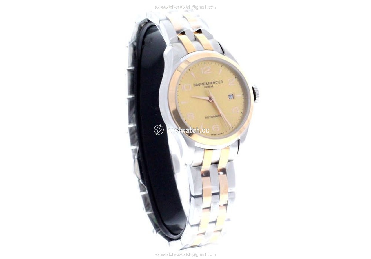 IMG_9085 Baume & Mercier Clifton Mens watch Unisex Automatic Gold Steel 10351 Replica 2