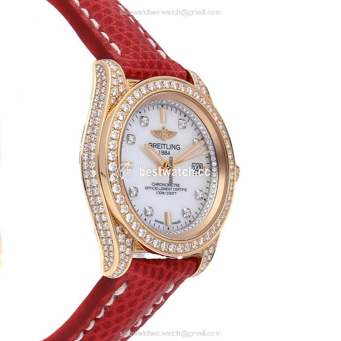 IMG_9085 Breitling Galactic Womens watch Quartz Rose gold H7133063 A804 Replica 2
