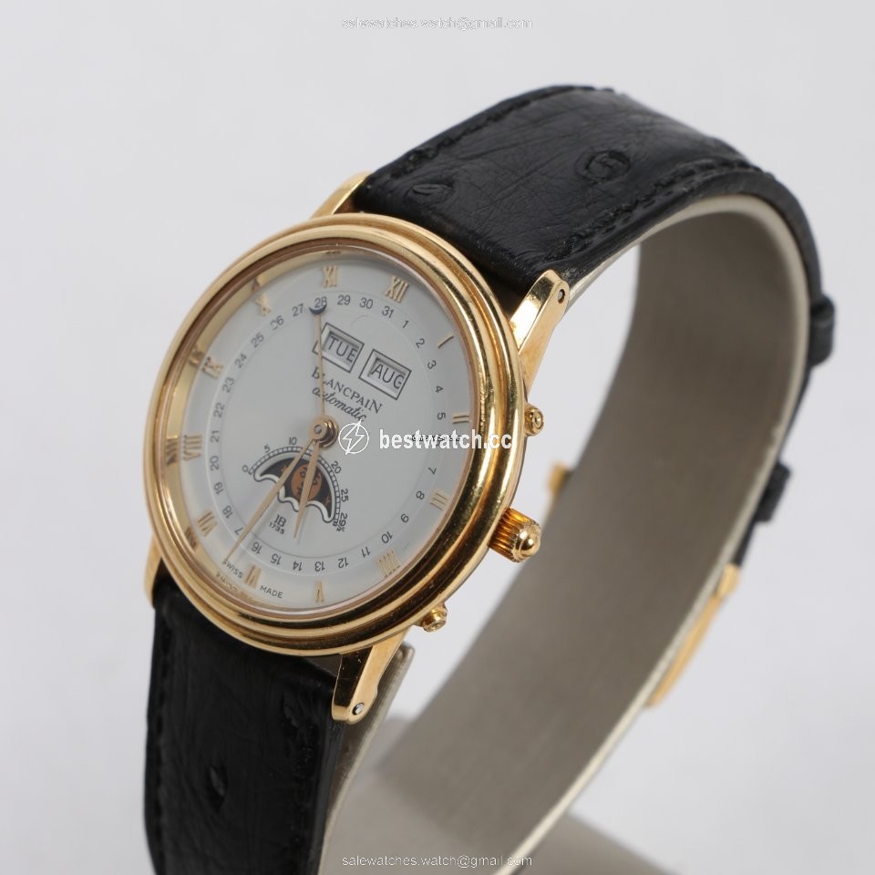 IMG_9085 Blancpain Villeret Moonphase Womens watch Automatic Yellow gold 6595-1141-55 Replica 2