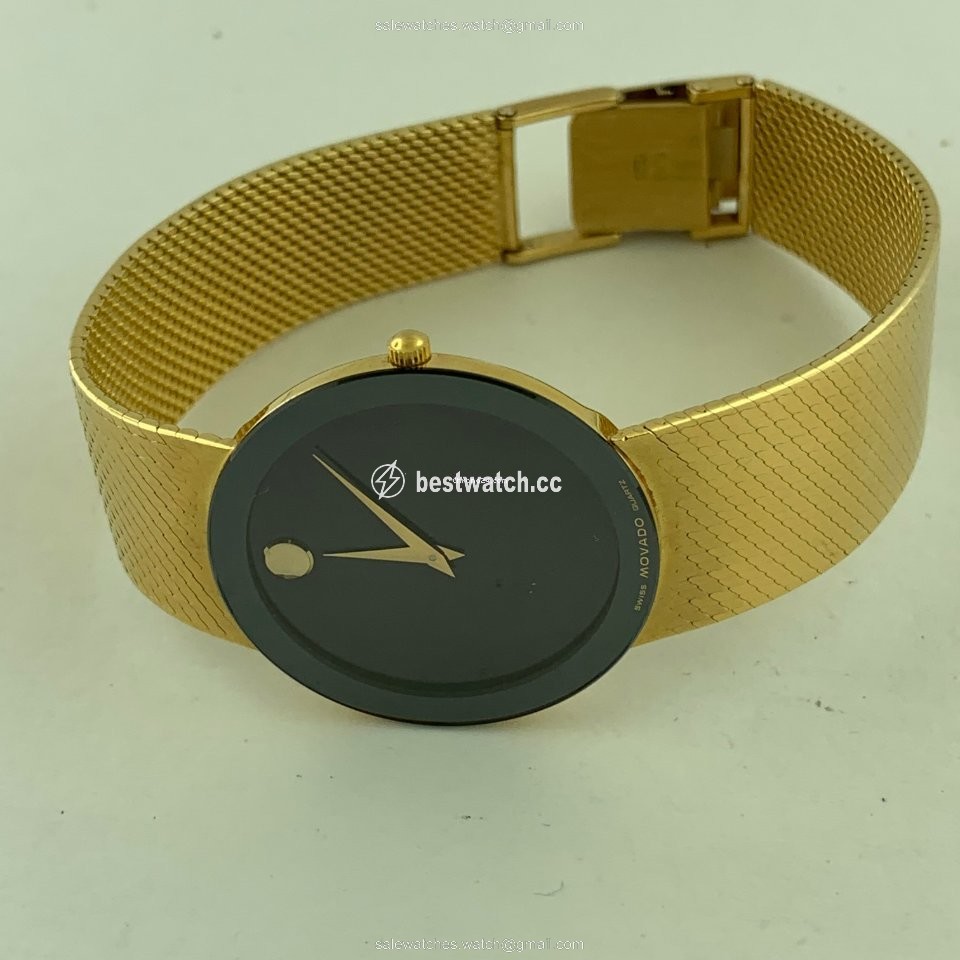 IMG_9085 Movado Museum Quartz Yellow gold Movado 18K Yellow Gold Museum Dial Model 40-40-882 Watch Replica 2