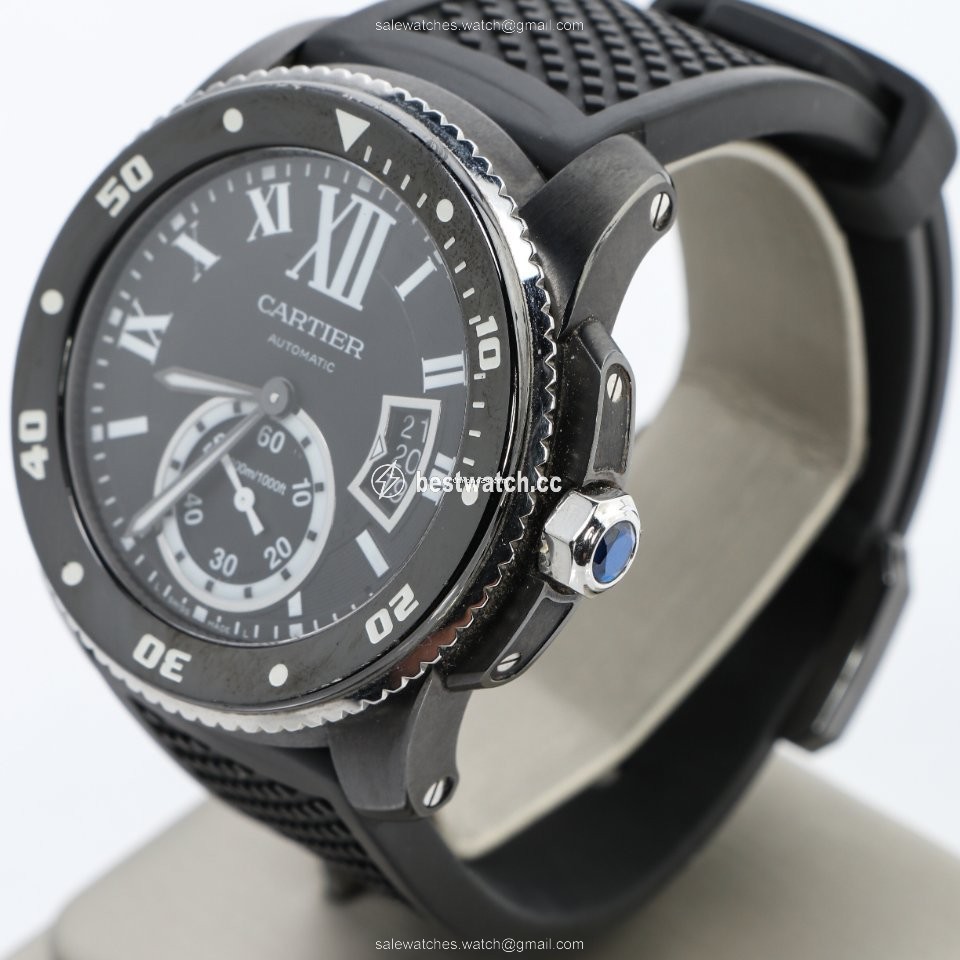 IMG_9085 Cartier Calibre de Cartier Diver Mens watch Unisex Automatic Steel 3729 Replica 2