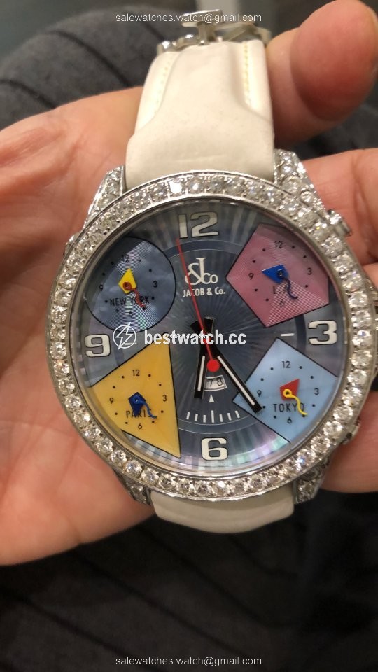 Jacob & Co. Five Time Zone Mens watch Unisex Quartz Steel Five Time Zone Replica 2