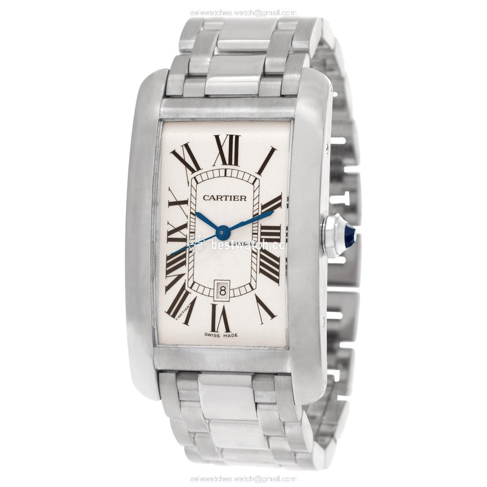 IMG_9085 Cartier Tank Americaine Mens watch Unisex Automatic White gold W2605511 Replica 2