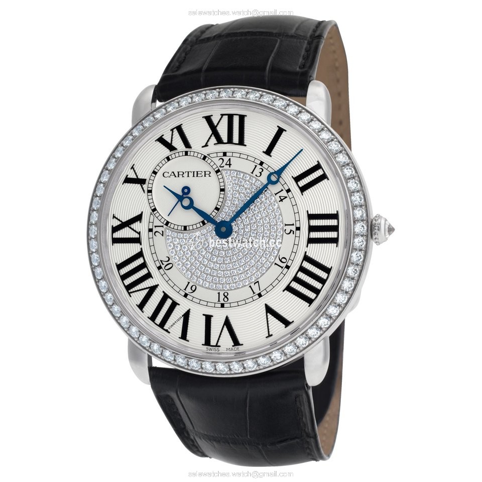 Cartier Ronde Louis Cartier Mens watch Unisex Manual winding White gold WR007004 Replica 2