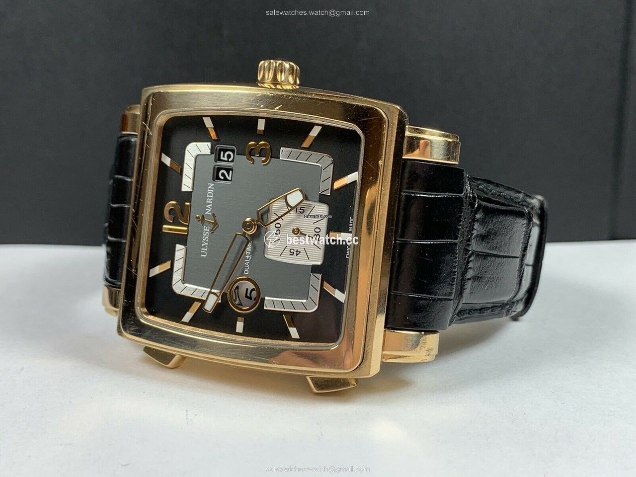 IMG_9085 Ulysse Nardin Quadrato Dual Time Mens watch Unisex Automatic Rose gold 246-92 692 Replica 2