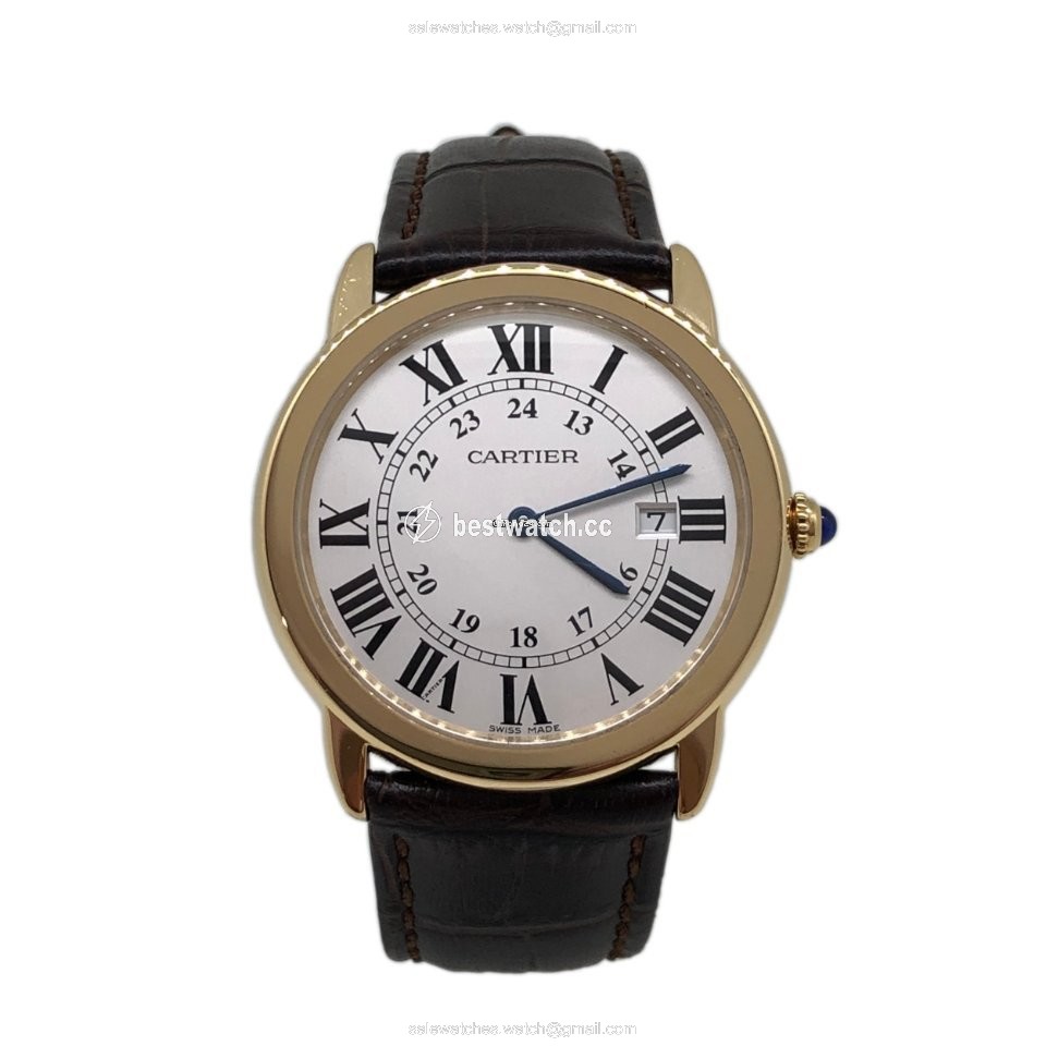 IMG_9085 Cartier Ronde Solo de Cartier Mens watch Unisex Quartz Yellow gold W6700455 Replica 2