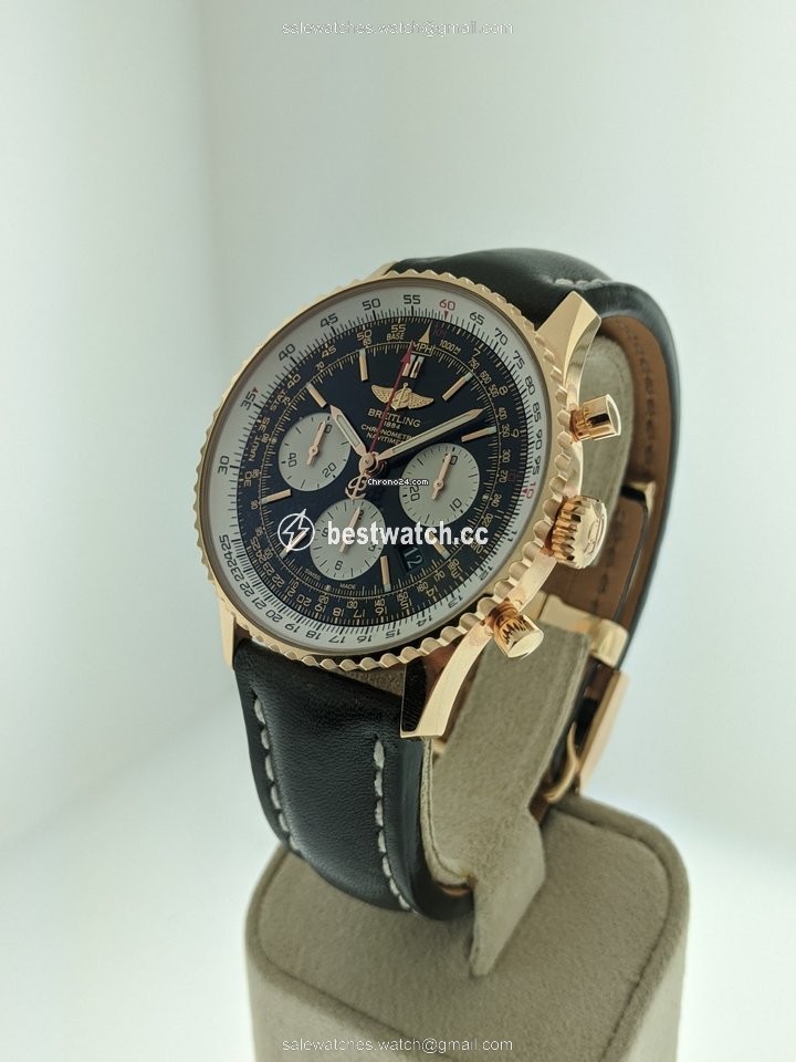 IMG_9085 Breitling Navitimer 01 Mens watch Unisex Automatic Rose gold RB012012 BA49 Replica 2