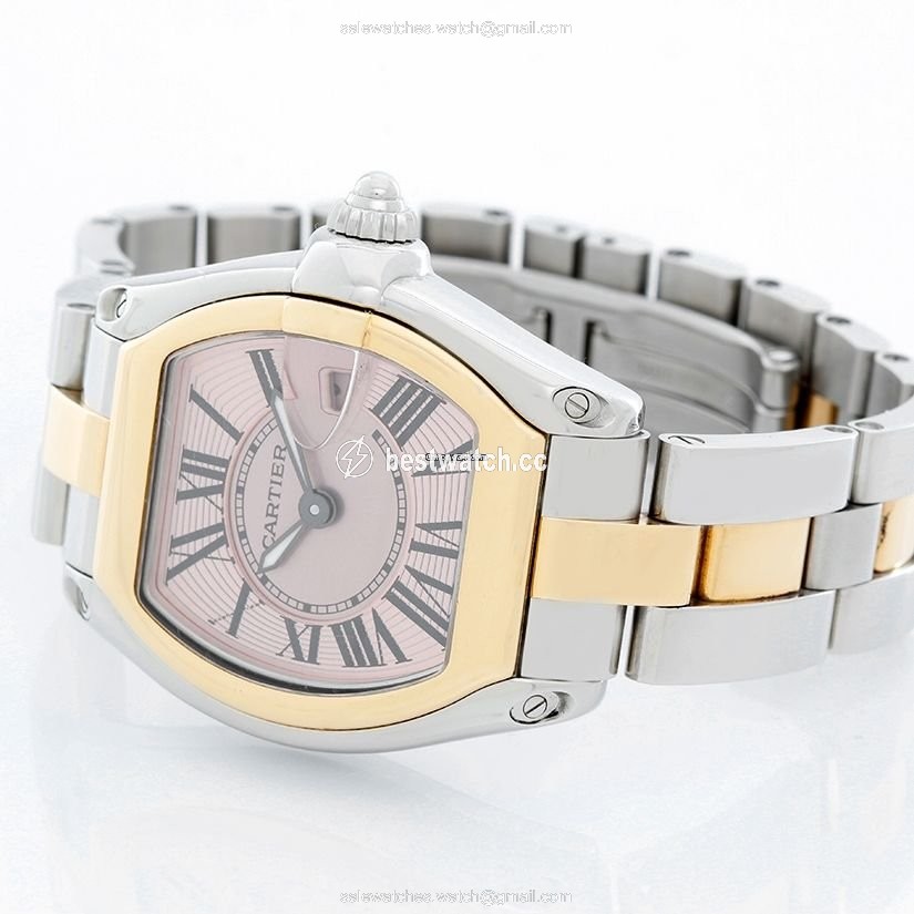 IMG_9085 Cartier Roadster Womens watch Quartz Gold Steel W62026Y4 2675 Replica 2