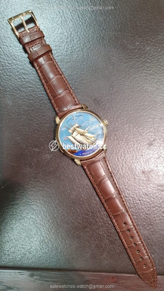 IMG_9085 Ulysse Nardin Classico Mens watch Unisex Automatic Rose gold 8156-111-2 BALT Replica 2