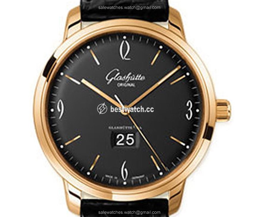 IMG_9085 Glashutte Original Sixties Panorama Date Mens watch Unisex Automatic Rose gold 39-47-02-01-04 Replica 2