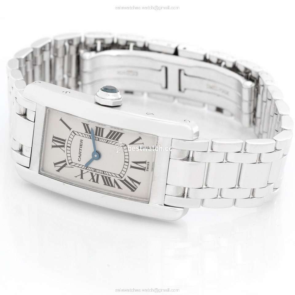 IMG_9085 Cartier Tank Americaine Womens watch Quartz White gold W26019L1 1713 Replica 2