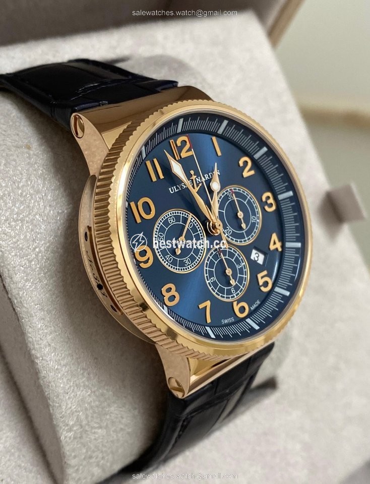 IMG_9085 Ulysse Nardin Marine Chronograph Mens watch Unisex Automatic Rose gold 1506-150 63 Replica 2