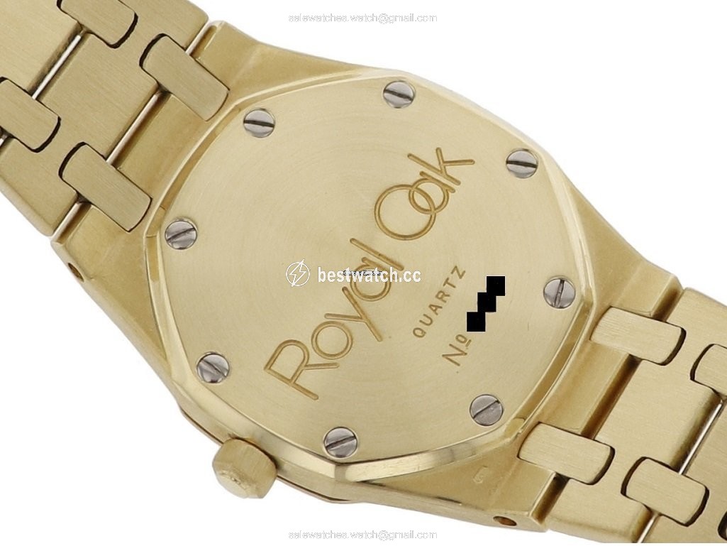 IMG_9085 Audemars Piguet Royal Oak Lady Womens watch Quartz Yellow gold 14470BA Replica 2