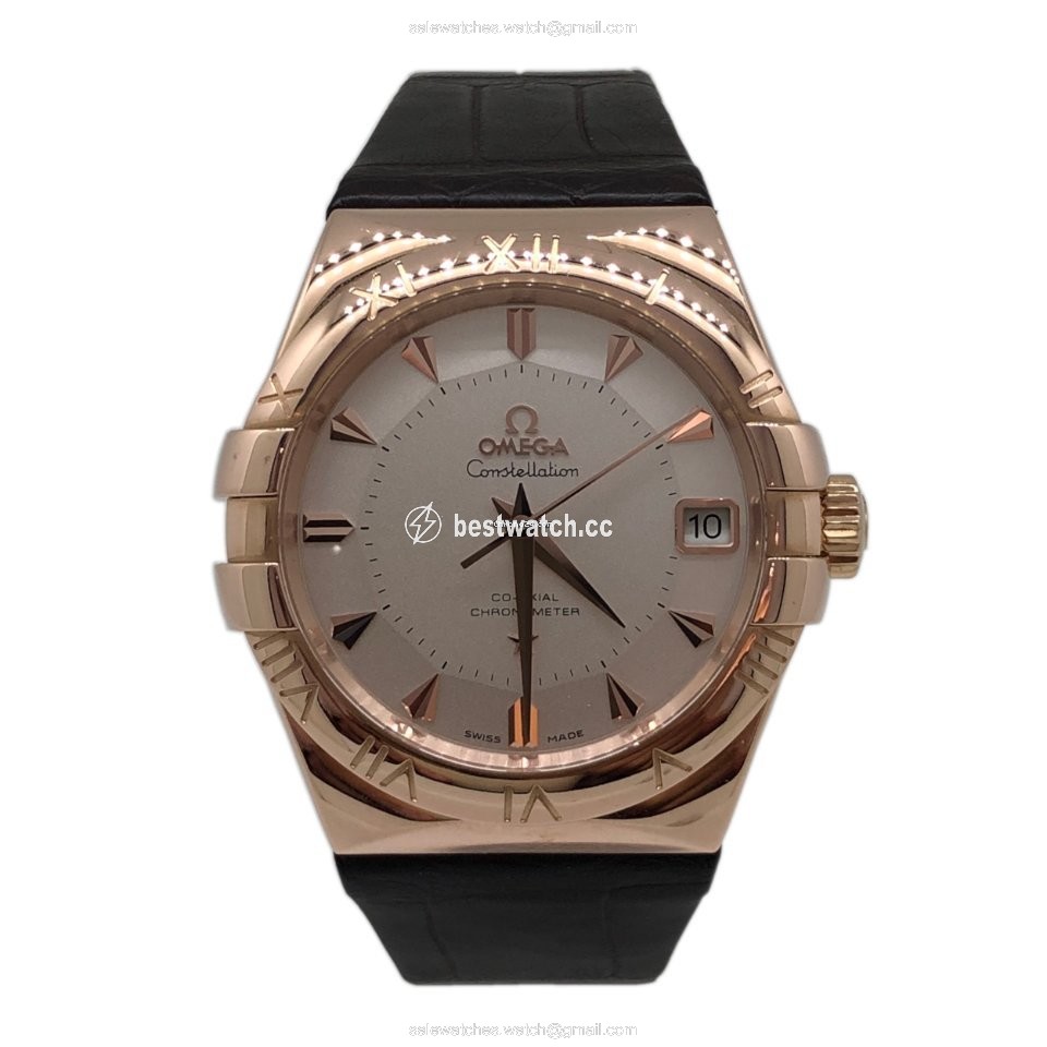 Omega Constellation Men Mens watch Unisex Automatic Red gold 123.53.38.21.02.001 Replica 2